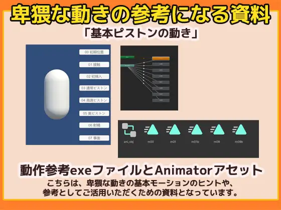 Unity「基本ピストンの動き」(Animation)・動き参考資料～商用成人利用OKの著作権フリー