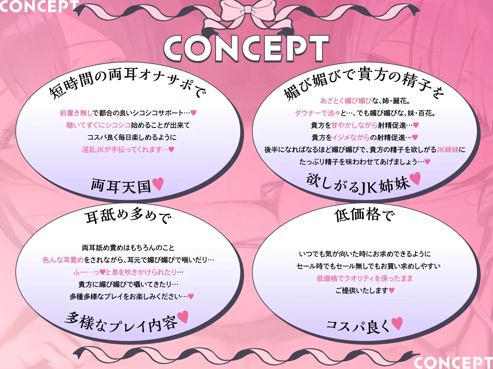 【短時間媚び媚びWオナサポ集♡】素早く気持ち良く、しこしこヌキヌキしたい貴方へ～淫乱JK姉妹丼の両耳天国♡～