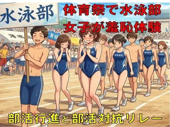体育祭で水泳部女子が羞恥体験。部活行進と部活対抗リレー