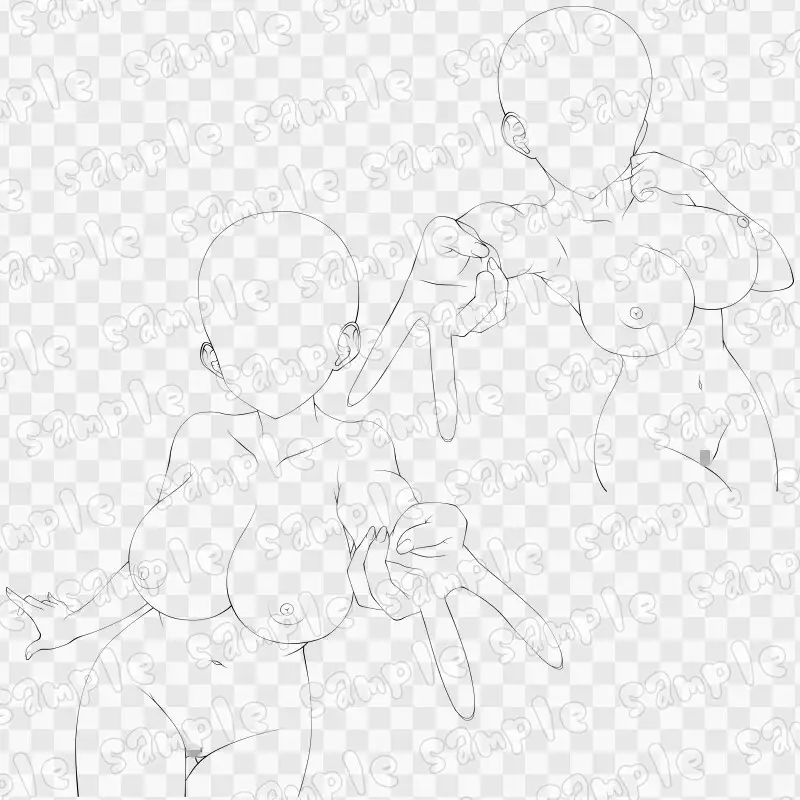 線画素材集[手]124
