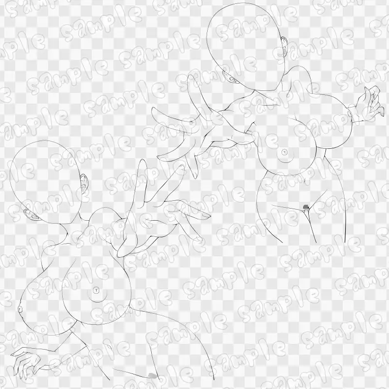 線画素材集[手]126