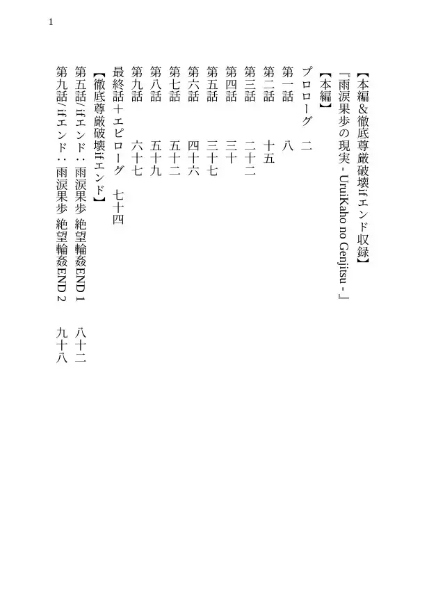 【本編&徹底尊厳破壊ifエンド収録】『雨涙果歩の現実 ―被害者:雨涙果歩』