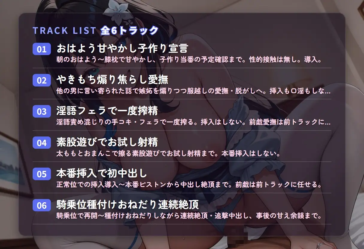 【嫉妬スパイス×淫語子作り】甘やかし新妻のあなた専用孕ませ当番 ～やきもち煽って種付けおねだり♡～(全59分)