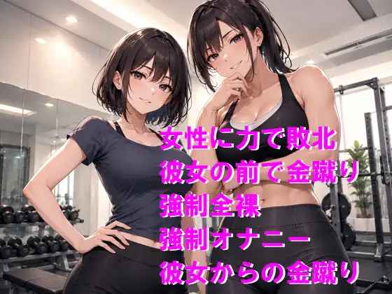 女子に力でねじ伏せられてプライド崩壊、弱点の金玉まで責められて屈服オナニー