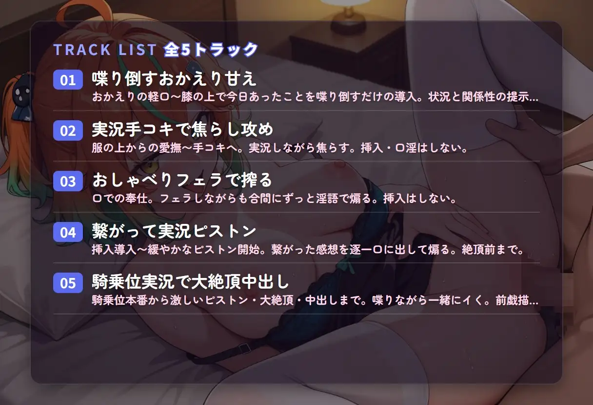 【おしゃべり淫語×全肯定彼女】喋りっぱなし生意気同棲彼女のとろとろ実況中出しえっち ～口より先にイカされちゃう♡～(全46分)