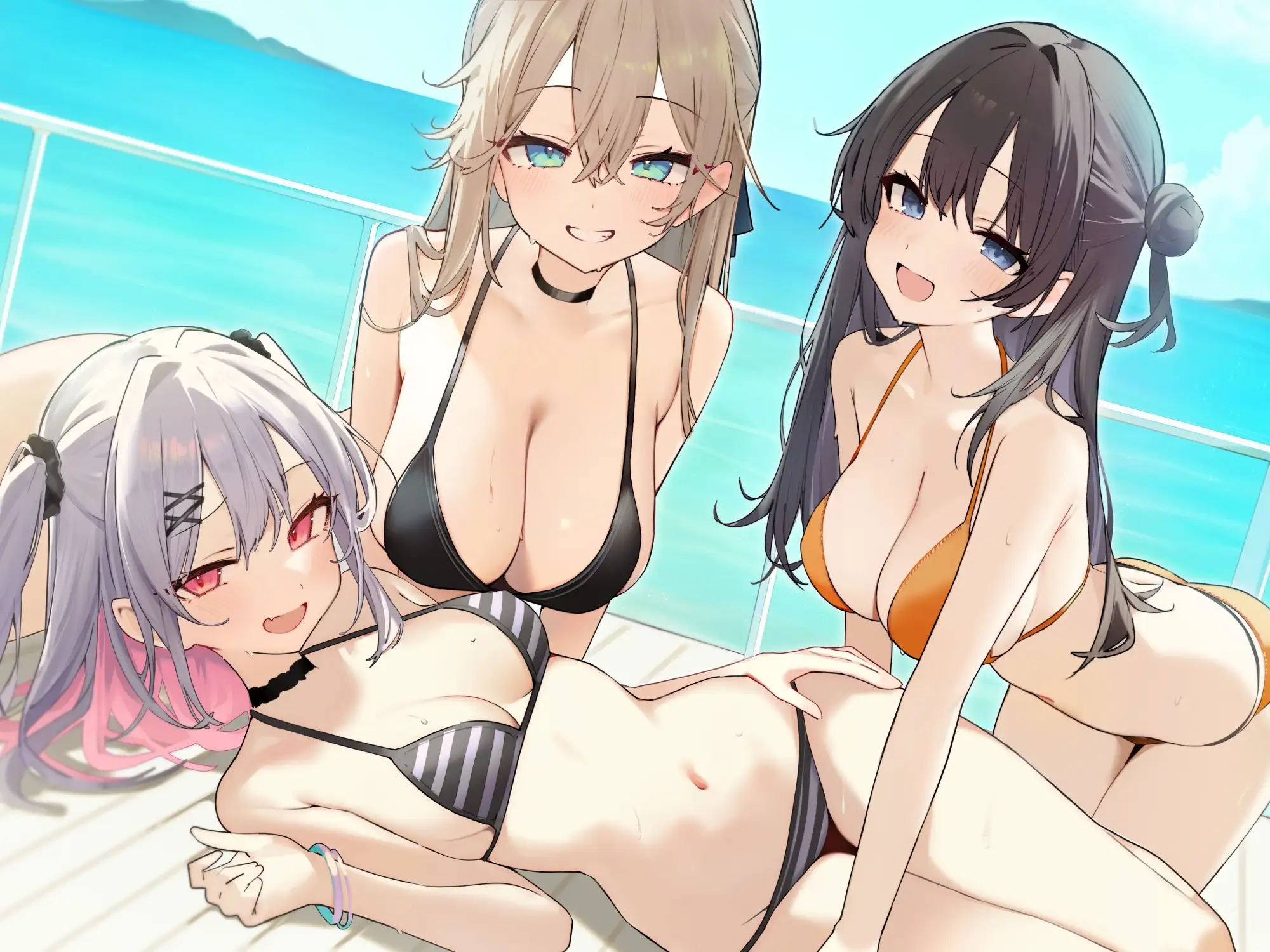 【KU100】ドスケベビキニハーレムボート! ハメっぱなし2泊3日Cruisin'♪ 船上ハーレムビキニ4Pパーティー♪