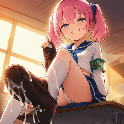 メ○ガキ風紀員に足コキされる!裸を撮影されてもう逃げられない!屈辱のつばかけ!