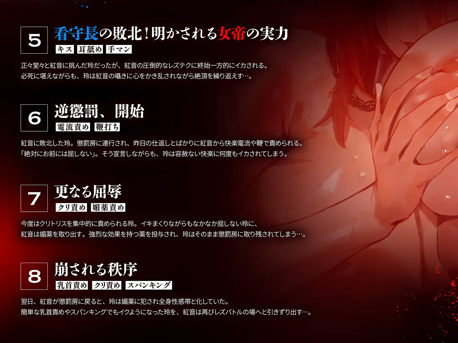 【監獄・レズバトル】刑務官vs女囚人～「鉄の女」と恐れられる女刑務官が、圧倒的なカリスマを持つ女囚人ボスに敗北し逆懲罰される話～【KU100】