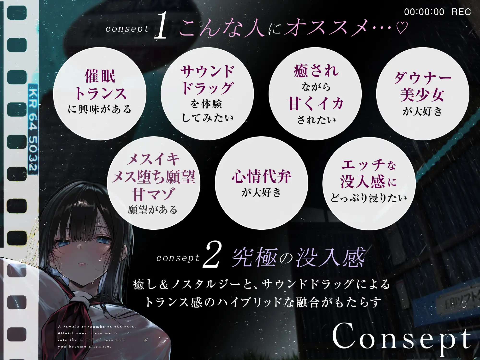 【トランス♡メスイキ】雨宿りのメス堕ち。♯脳が雨音に溶けて、キミがメスになるまで【乳首イキ+おちんちんクリ化】