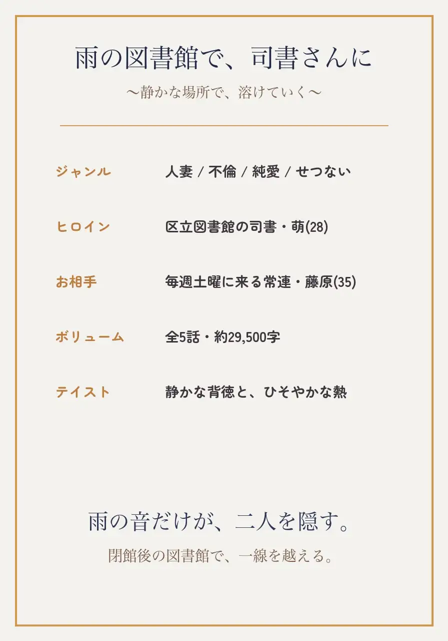 雨の図書館で、司書さんに ~静かな場所で、溶けていく~