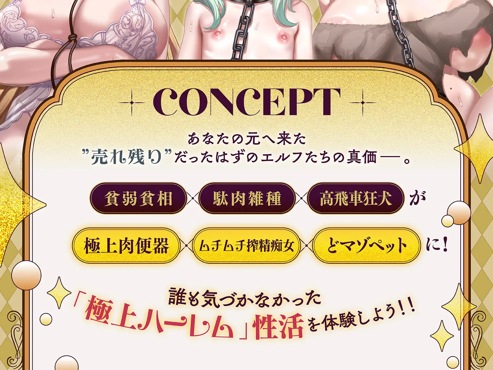 ✅早期購入特典✅売れ残りエルフにもアタリはある~身も心も尽くしてあなたにご奉仕、純愛主従関係で幸せハーレム性活【KU100収録】