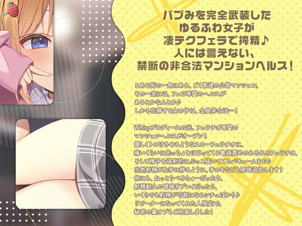 【2026年08月11日迄限定】マンションヘルス『公営住宅✕✕✕301号室』〜バブみ女子による無限搾精♪ とろふわフェラに溺れる6時間、秘密のイリーガル回春♪