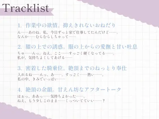 家での仕事中、抑えきれない欲情。ダウナー彼女のねっとりおねだりえっち