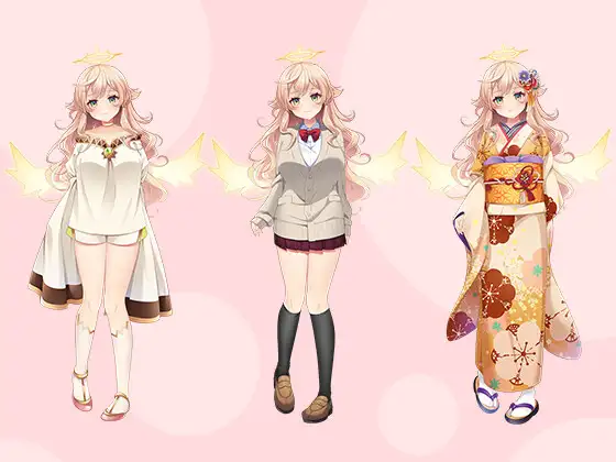 【立ち絵素材R18】おっとり系天使 フルセットPSDパック