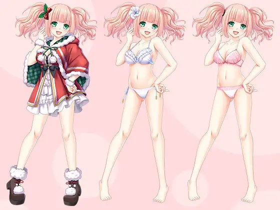 【立ち絵素材R18】ツインテピンクの活発美少女アイドル フルセットPSDパック