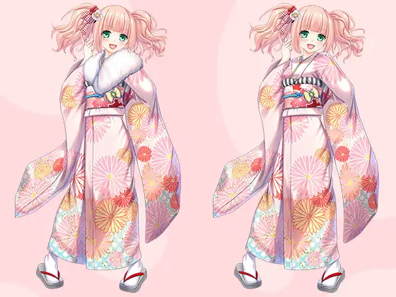 【立ち絵素材R18】ツインテピンクの活発美少女アイドル フルセットPSDパック
