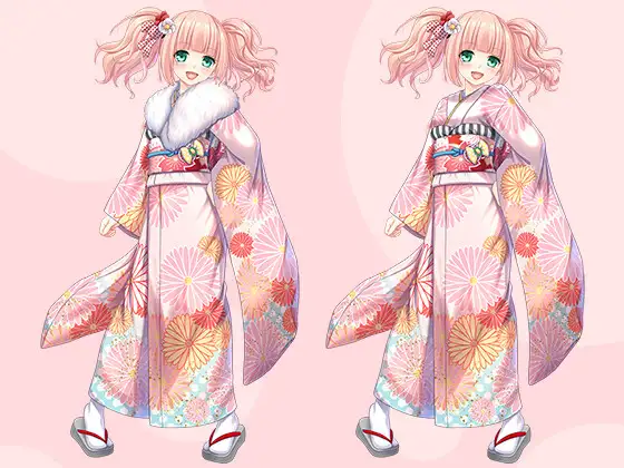 【立ち絵素材R18】ツインテピンクの活発美少女アイドル フルセットPSDパック