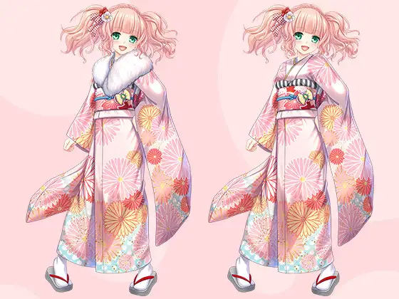 【立ち絵素材R18】ツインテピンクの活発美少女アイドル フルセットPSDパック
