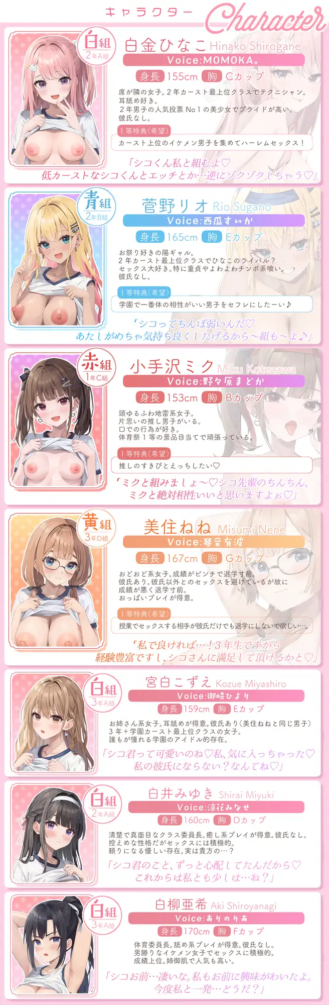 【✅7人×4.5時間超✅8/21まで早期特典つき】おま〇こ学園体育祭≪早漏よわチン争奪戦！≫ ～陰キャで学年カースト最下位の僕が7人の女子にイカされまくった伝説の日～