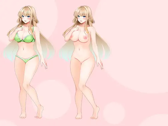 【立ち絵素材R18】優雅な金髪エルフ少女 フルセットPSDパック