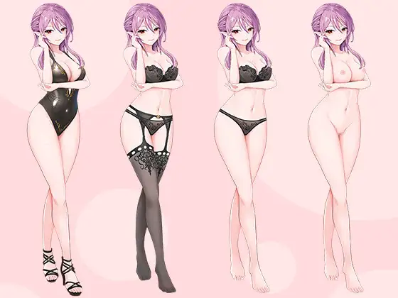 【立ち絵素材R18】冷静沈着悪魔の秘書 フルセットPSDパック