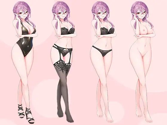 【立ち絵素材R18】冷静沈着悪魔の秘書 フルセットPSDパック