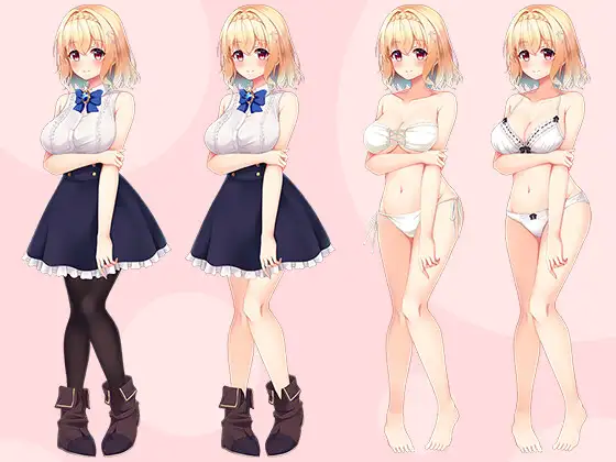 【立ち絵素材R18】金髪うぶな魔導少女 フルセットPSDパック