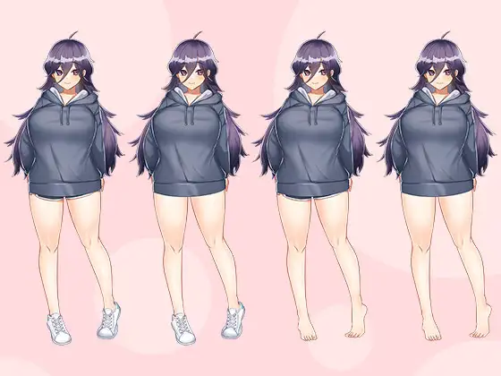【立ち絵素材R18】ぽっちゃり引きこもり巨乳 フルセットPSDパック