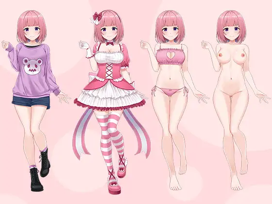 【立ち絵素材R18】魔法少女コスプレオタク フルセットPSDパック