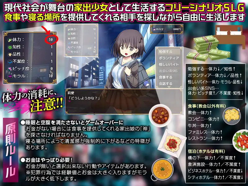 家出娘生活シミュレーター