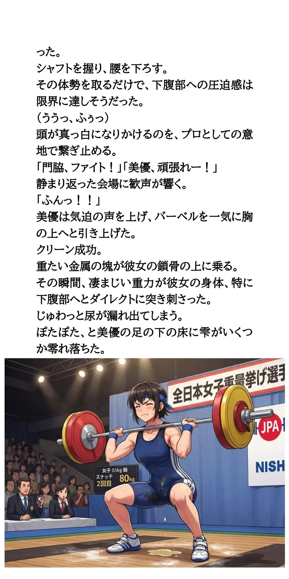 【悲報】美しすぎる重量挙げ美少女、インターハイ決勝で盛大にお漏らししてしまう