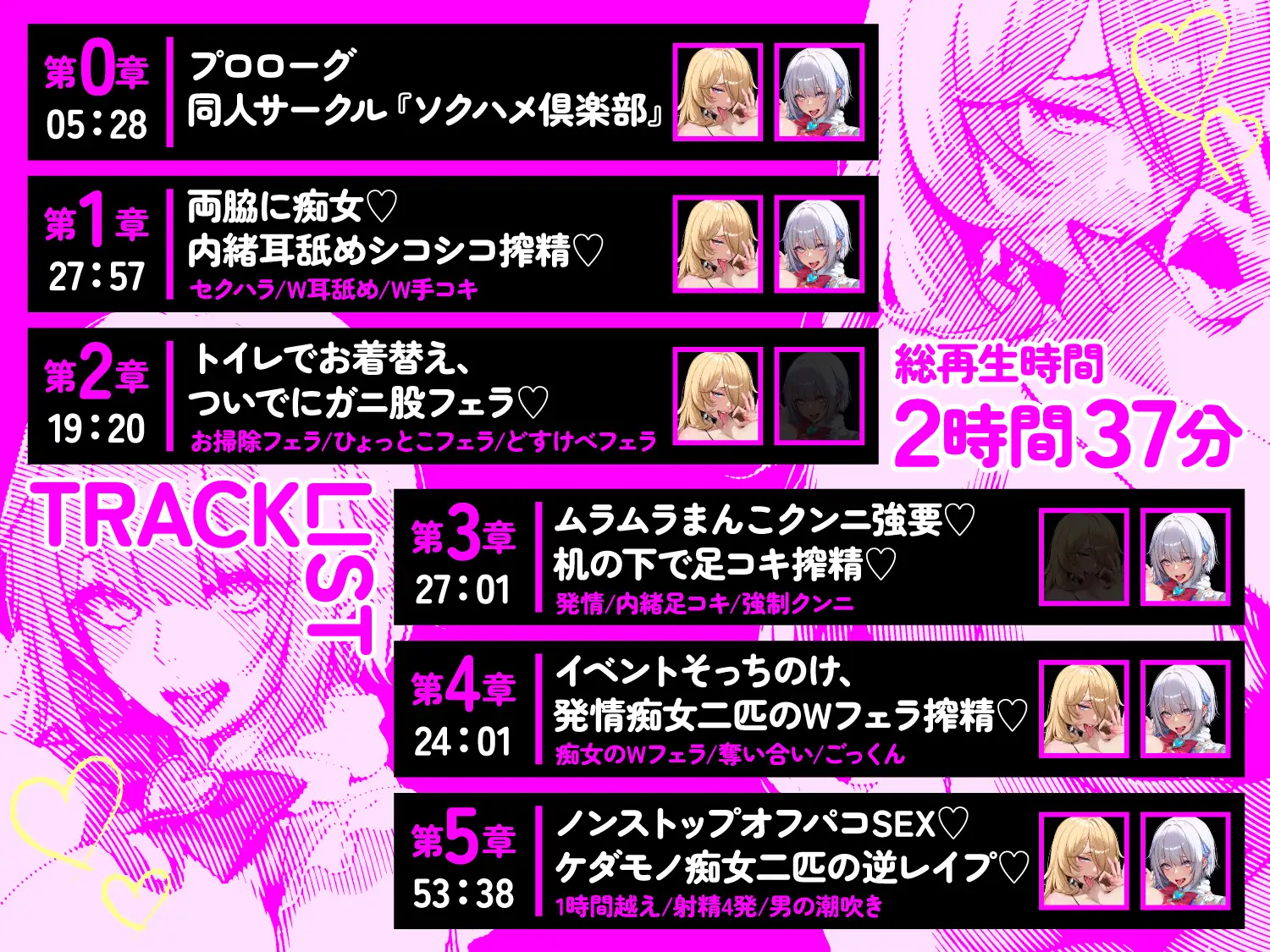 【逆レ○プ】搾精即売会〜どすけべ痴女サークルの性処理道具にされた貴方は、「イベント中」も「イベント後」も発情女2匹に容赦無く搾られる♡〜