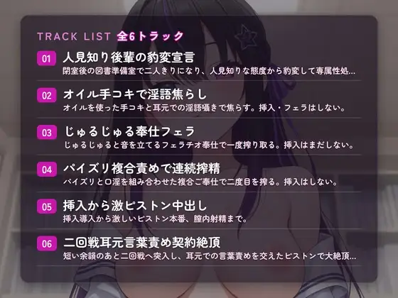 【淫語囁き×搾精管理】人見知り後輩の豹変専属性処理係指名 ~図書準備室でじゅるじゅる搾られ堕ちる♡~(全80分)