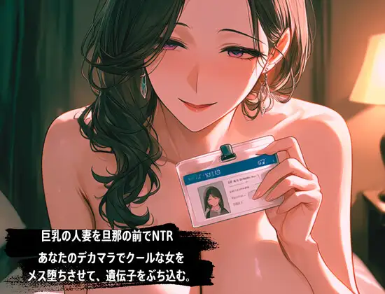 【背徳NTR】クールで巨乳の人妻が俺の会社にきたので、寝取ってやった