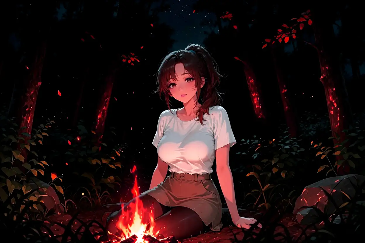【焚火と川のせせらぎASMR】一人用テントで密着40代美熟女の身体が激しく求める山の出会い