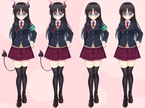 【立ち絵素材R18】 うちのクラスのサキュバス委員長 フルセットPSDパック