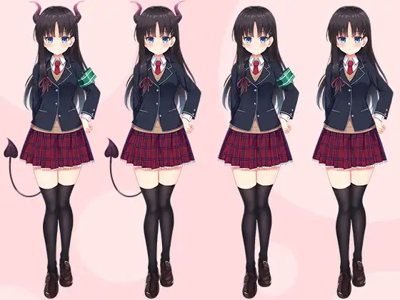 【立ち絵素材R18】 うちのクラスのサキュバス委員長 フルセットPSDパック