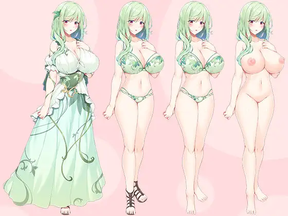 【立ち絵素材R18】 森の爆乳ドライアドさん フルセットPSDパック