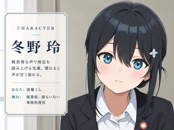 【吐息混じり×事務処置】クールな先輩社員と、社内規定の特別ケアえっちをしなければならない後輩生活♪