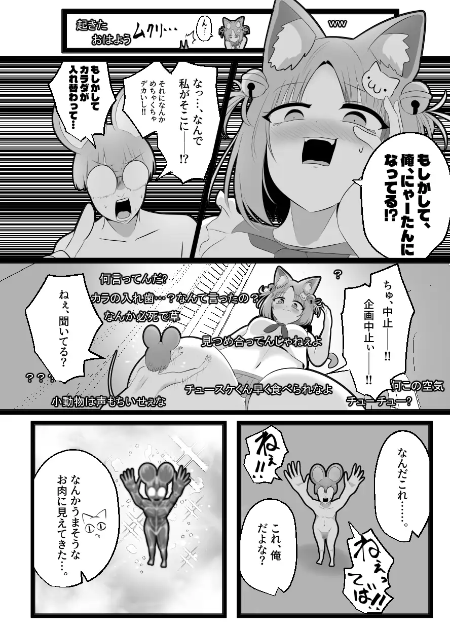 窮鼠、♀ネコと入れ替わる