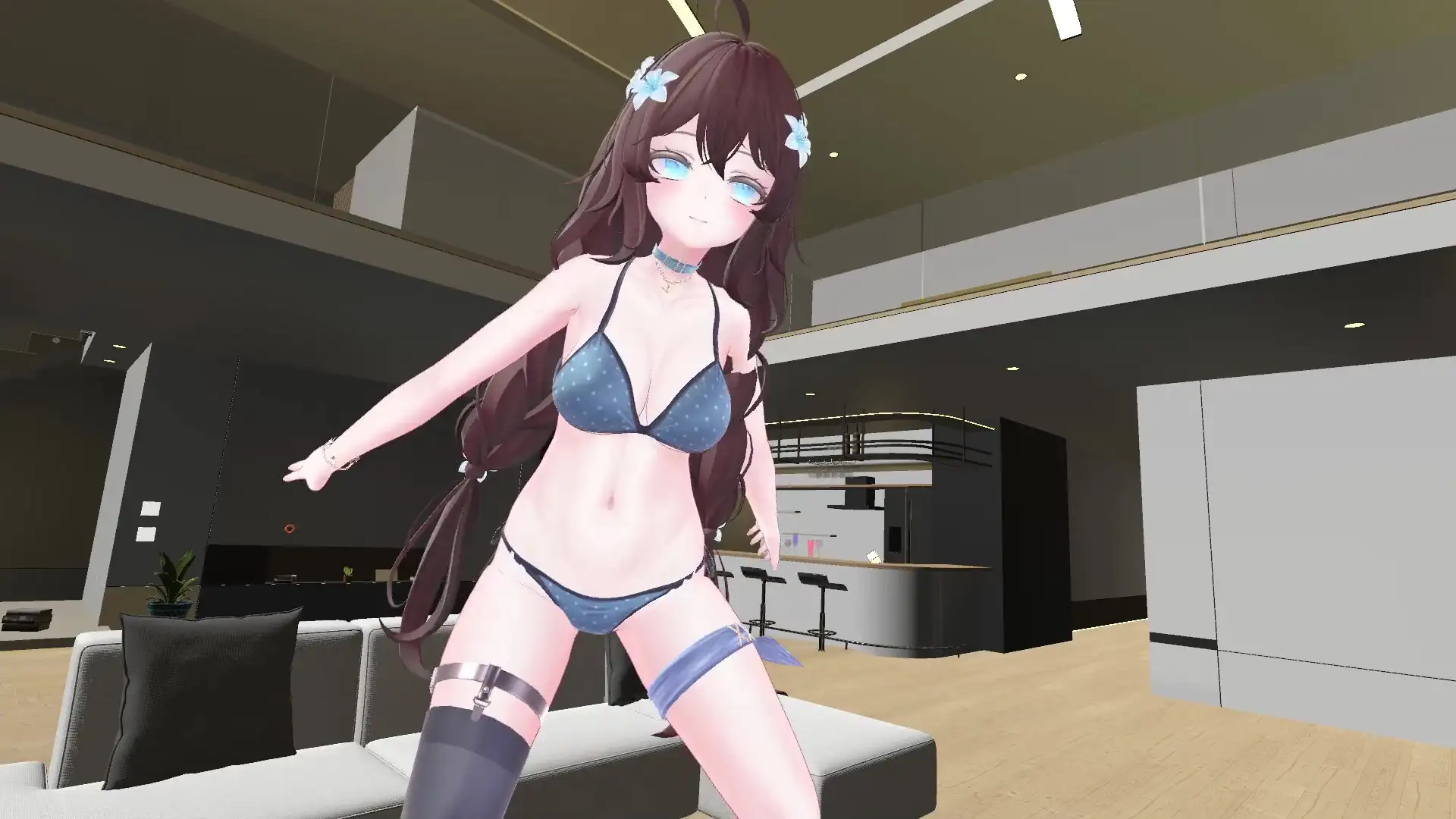 【ChilloutVR】連動フルトラ!100Pで10回スクワットしたよ!!井栗まろん