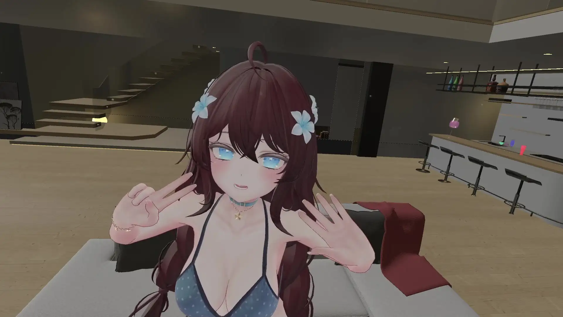 【ChilloutVR】連動フルトラ!100Pで10回スクワットしたよ!!井栗まろん
