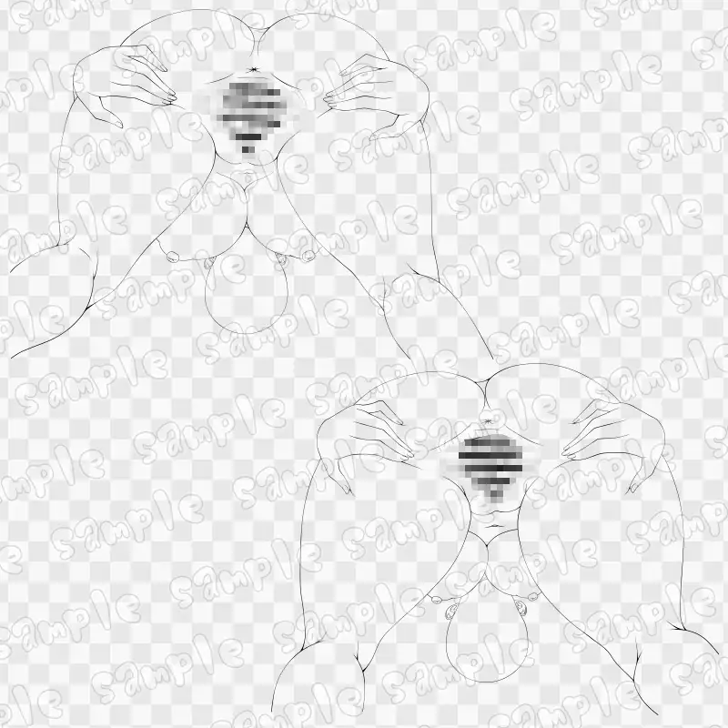 線画素材集[手]136