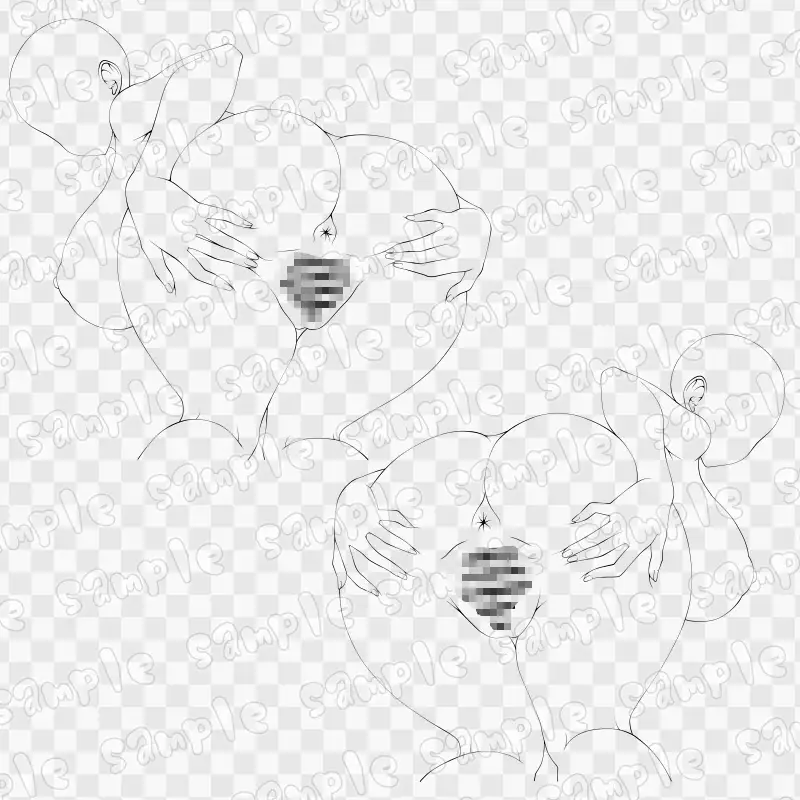 線画素材集[手]137