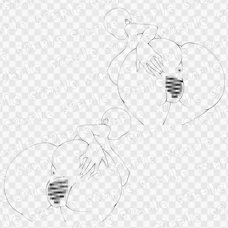 線画素材集[手]138