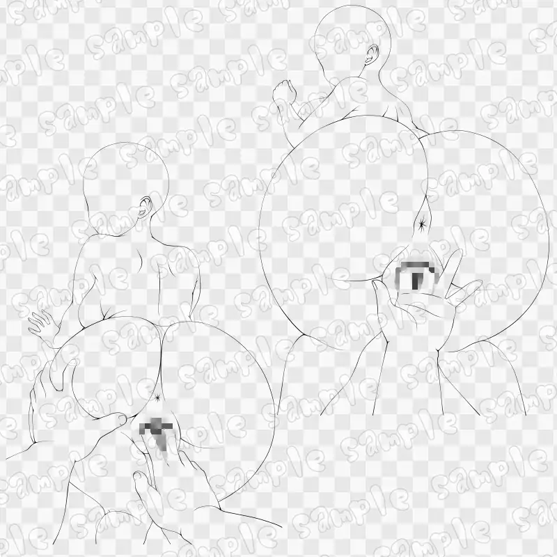 線画素材集[手]140