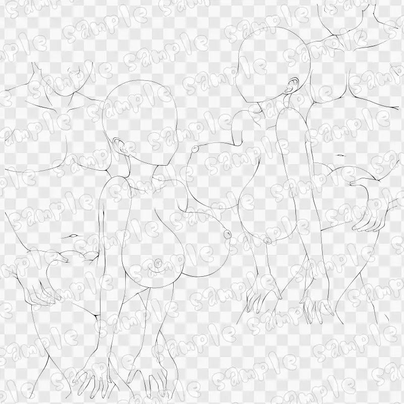 線画素材集[手]143