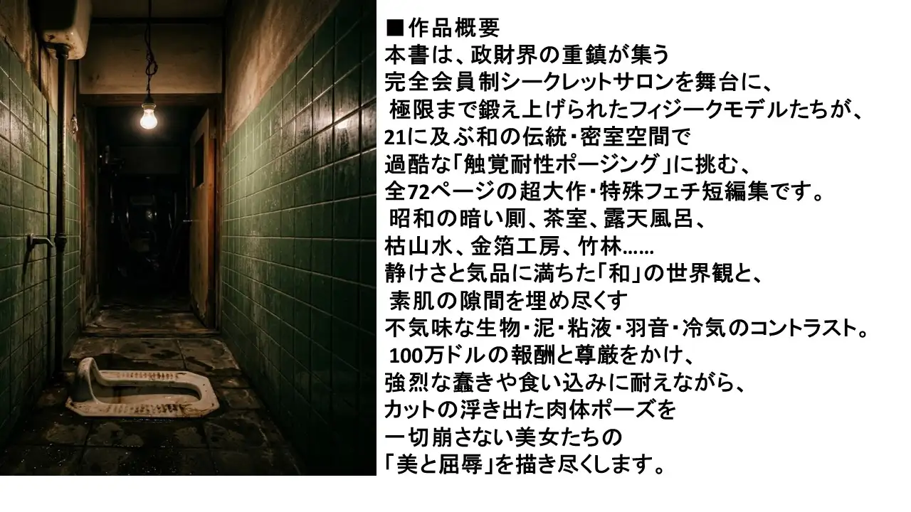 【和風極限蟲○フェチ・72P】 JAPANESE TOILET FACTOR〜 和の密室と忍耐の100万ドルポーズ