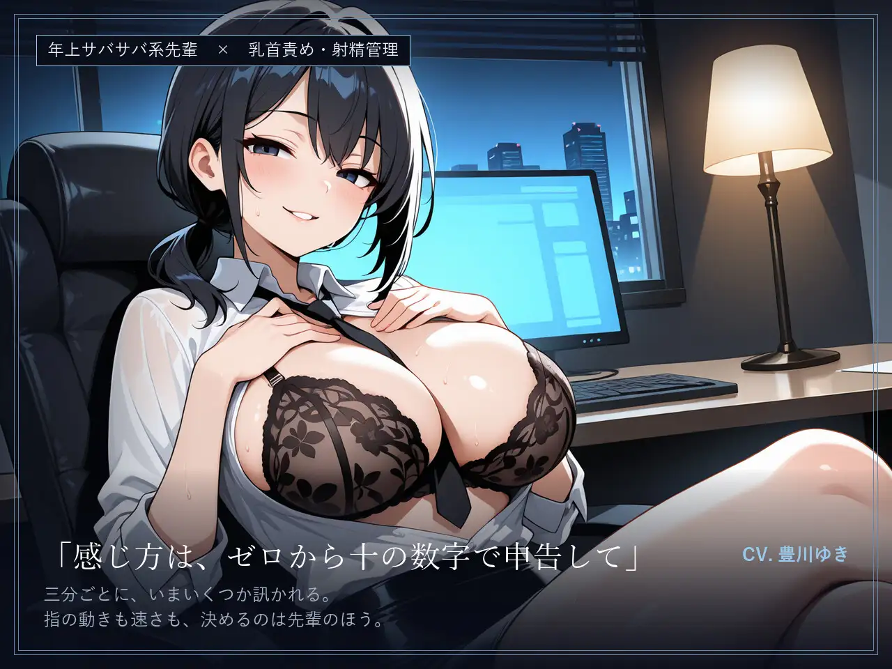 【乳首責め×射精管理】オフィスの実験 ~残業終わりに、サバサバ先輩とゼロから十まで~