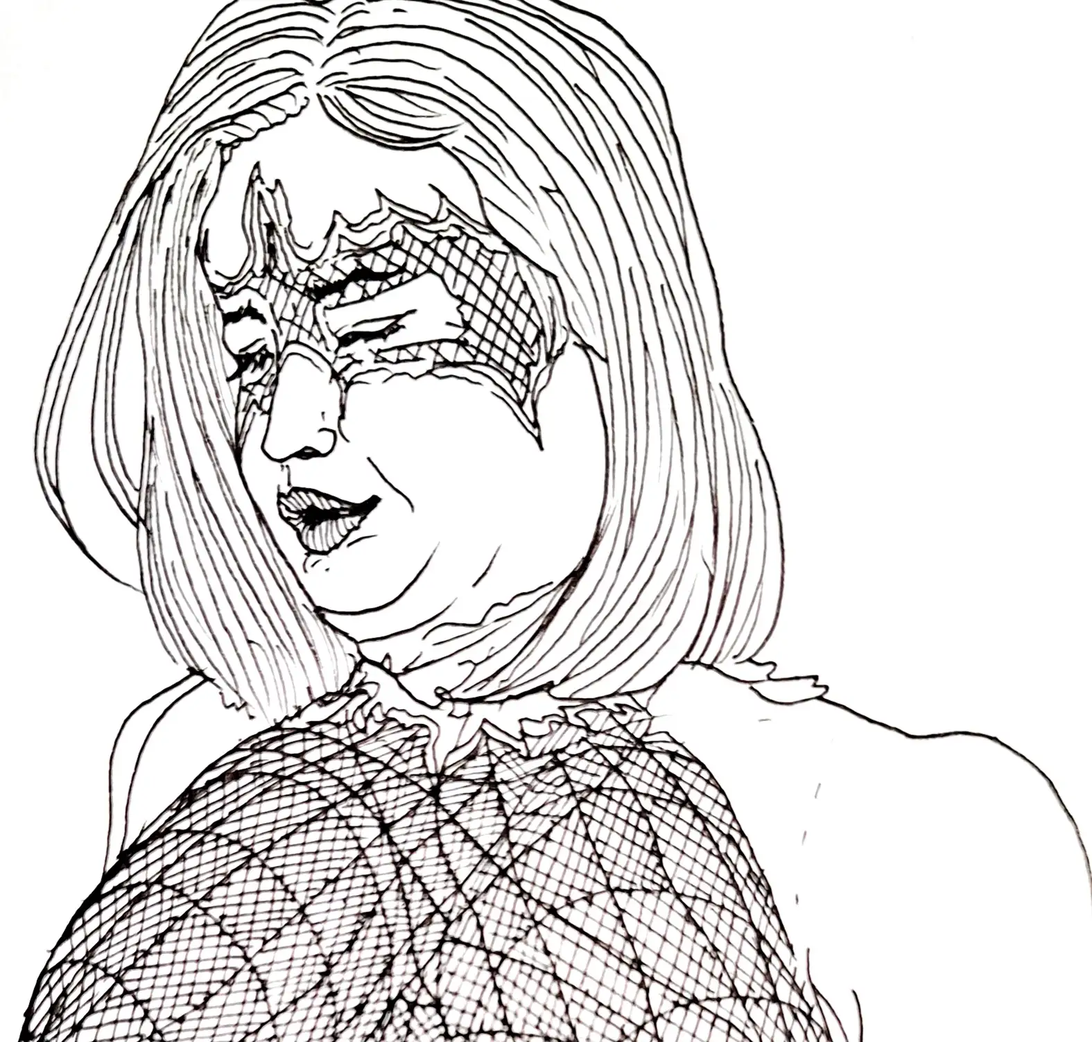 網タイツ熟女